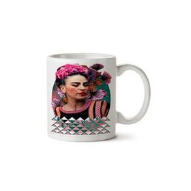 Art Hediye Flower Frida İki Tarafı Baskılı Beyaz Kupa