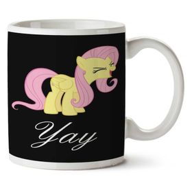 Art Hediye Fluttershy Yay.png Iki Tarafı Baskılı Kupa Bardak