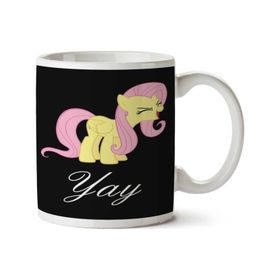 Art Hediye Fluttershy Yay.png Iki Tarafı Baskılı Kupa Bardak