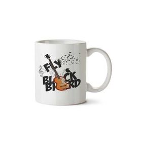 Art Hediye Fly Black Bird İki Tarafı Baskılı Beyaz Kupa
