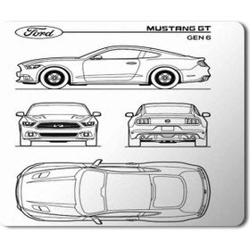 Art Hediye Ford Mustang Baskılı 23x19 cm Mouse Pad