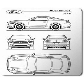 Art Hediye Ford Mustang Baskılı 23x19 cm Mouse Pad