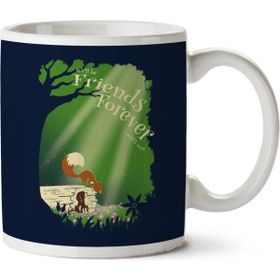 Art Hediye Fox And Hound Friends Forever Iki Tarafı Baskılı Kupa Bardak