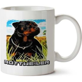 Art Hediye Fractal Rottweıler İki Tarafı Baskılı Kupa