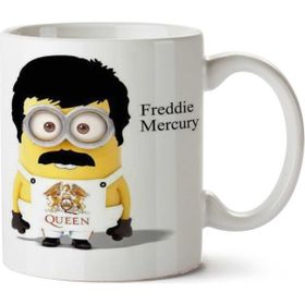Art Hediye Freddie Mercury Minion İki Tarafı Baskılı Beyaz Kupa
