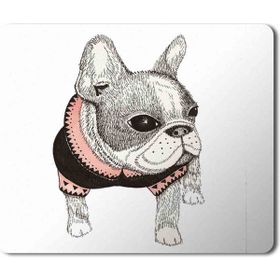 Art Hediye French Bulldog Pug Boston Terrier Baskılı 23x19 cm Mouse Pad