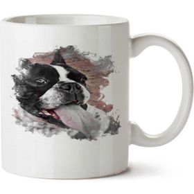 Art Hediye Frenchie Köpek İki Tarafı Baskılı Beyaz Kupa