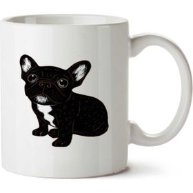 Art Hediye Frenchie Köpek Masum İki Tarafı Baskılı Beyaz Kupa