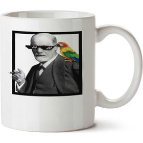 Art Hediye Freud Mıto İki Tarafı Baskılı Beyaz Kupa