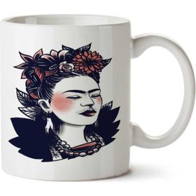 Art Hediye Frida Baskılı 2 İki Tarafı Baskılı Beyaz Kupa