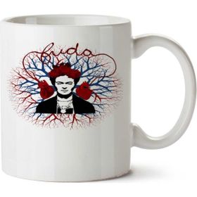 Art Hediye Frida Kahlo Ağaç Dalları İki Tarafı Baskılı Kupa Bardak