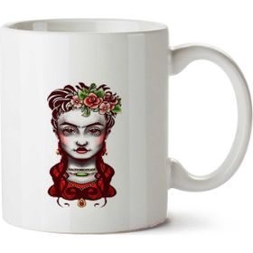 Art Hediye Frida Kahlo By 32 İki Tarafı Baskılı Beyaz Kupa