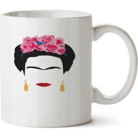 Art Hediye Frida Kahlo Küpe İki Tarafı Baskılı Kupa Bardak