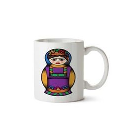 Art Hediye Frida Kahlo Matrioska İki Tarafı Baskılı Kupa Bardak