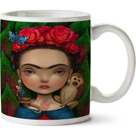 Art Hediye Frida Kahlo Maymun İki Tarafı Baskılı Kupa Bardak