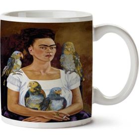 Art Hediye Frida Kahlo Papağanlar iki Tarafı Baskılı Kupa Bardak