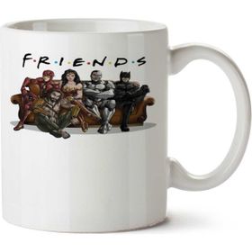 Art Hediye Friends Batman ve Kahramanlar İki Tarafı Baskılı Kupa Bardak