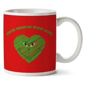 Art Hediye From Grinch With Love Christmas Iki Tarafı Baskılı Kupa Bardak