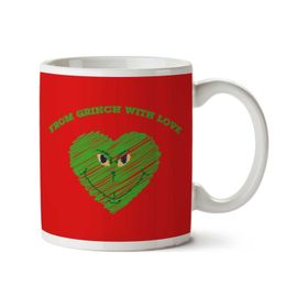 Art Hediye From Grinch With Love Christmas Iki Tarafı Baskılı Kupa Bardak
