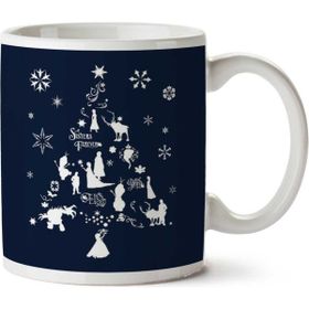 Art Hediye Frozen Christmas Tree Silhouette Iki Tarafı Baskılı Kupa Bardak