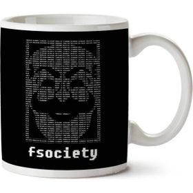 Art Hediye Fsociety Binary Code Mr Robot Iki Tarafı Baskılı Kupa Bardak