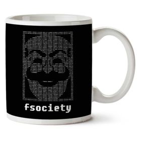 Art Hediye Fsociety Binary Code Mr Robot Iki Tarafı Baskılı Kupa Bardak