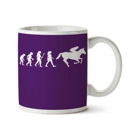 Art Hediye Funny Women's Horse Racing Jockey Evolution Iki Tarafı Baskılı Kupa Bardak