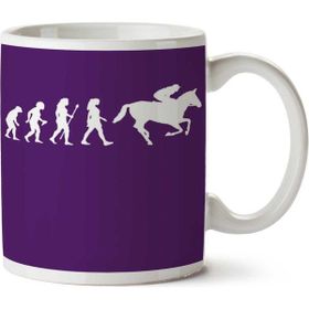 Art Hediye Funny Women's Horse Racing Jockey Evolution Iki Tarafı Baskılı Kupa Bardak