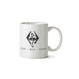 Art Hediye Fus Ro Dah İki Tarafı Baskılı Beyaz Kupa