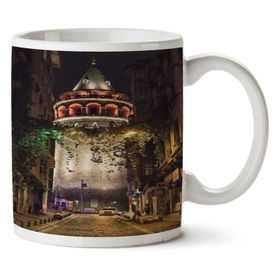 Art Hediye Galata Kulesi Akşam İki Tarafı Baskılı Kupa Bardak
