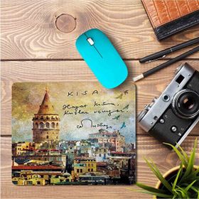 Art Hediye Galata Kulesi Hayat Kısa Kuşlar Uçuyor Cemal Süreya Baskılı 23x19 cm Mouse Pad