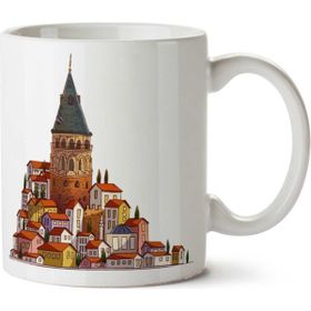 Art Hediye Galata Kulesi Istanbul Galata İki Tarafı Baskılı Beyaz Kupa