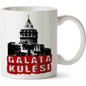 Art Hediye Galata Kulesi Istanbul iki Tarafı Baskılı Kupa Bardak