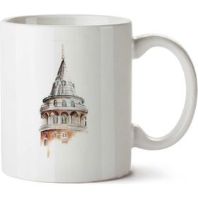 Art Hediye Galata Kulesi Silüet İki Tarafı Baskılı Beyaz Kupa