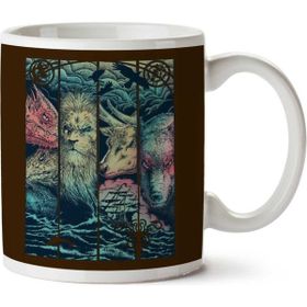 Art Hediye Game Of Thrones Animals Dragon Lion Stagg Wolf Iki Tarafı Baskılı Kupa Bardak