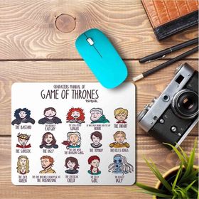 Art Hediye Game of Throunes Karakterler Baskılı 23x19 cm Mouse Pad