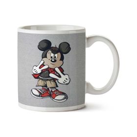 Art Hediye Gangsta Mickey Mouse İki Tarafı Baskılı Kupa Bardak