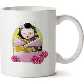 Art Hediye Geisha Matrioska İki Tarafı Baskılı Kupa