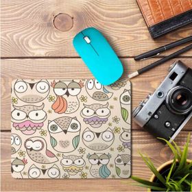 Art Hediye Geometrik Baykuşlar Baskılı 23x19 cm Mouse Pad