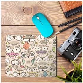 Art Hediye Geometrik Baykuşlar Baskılı 23x19 cm Mouse Pad