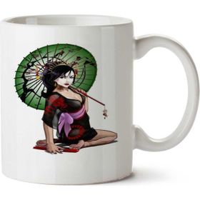 Art Hediye Geyşa Şemsiye İki Tarafı Baskılı Kupa