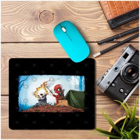 Art Hediye Ghostrider ve Deadpool Go Kamp Baskılı 23x19 cm Mouse Pad
