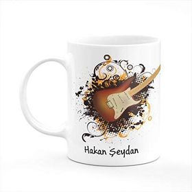 Art Hediye Gitar Müzik Nota Baskılı Kupa Bardak