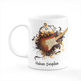 Art Hediye Gitar Müzik Nota Baskılı Kupa Bardak