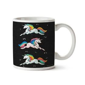 Art Hediye Gökkuşağı Unicorn İki Tarafı Baskılı Kupa Bardak