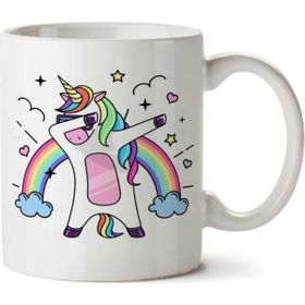 Art Hediye Gökkuşağı Unicorn İki Tarafı Baskılı Kupa Bardak