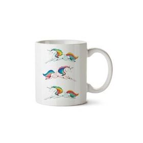 Art Hediye Gökkuşağı Unicorn İki Tarafı Baskılı Kupa Bardak