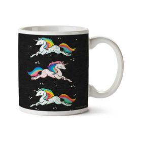Art Hediye Gökkuşağı Unicorn İki Tarafı Baskılı Kupa Bardak