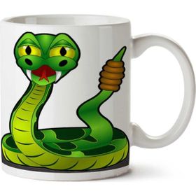 Art Hediye Green Rattle Snake İki Tarafı Baskılı Kupa Bardak