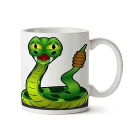 Art Hediye Green Rattle Snake İki Tarafı Baskılı Kupa Bardak